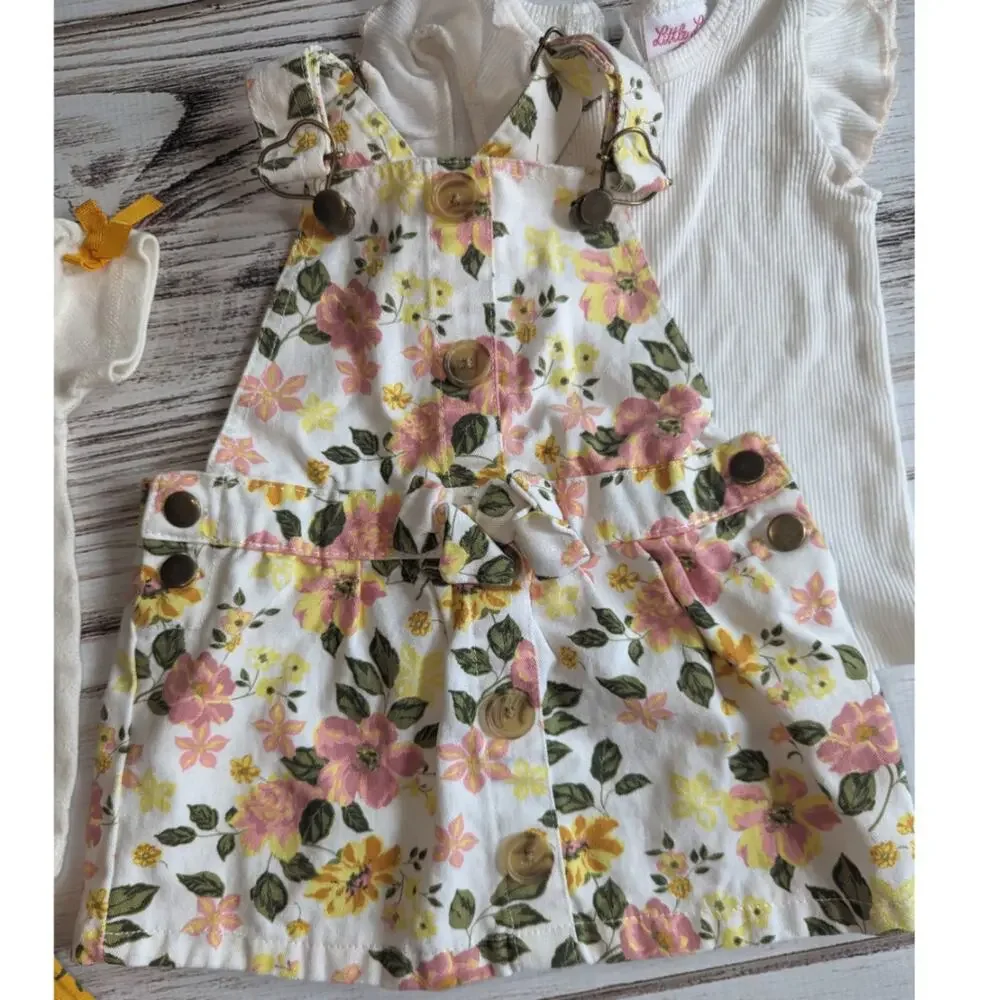 Little Lass Floral Overall Dress Outfit Bundle sz 18M - Picture 3 of 6
